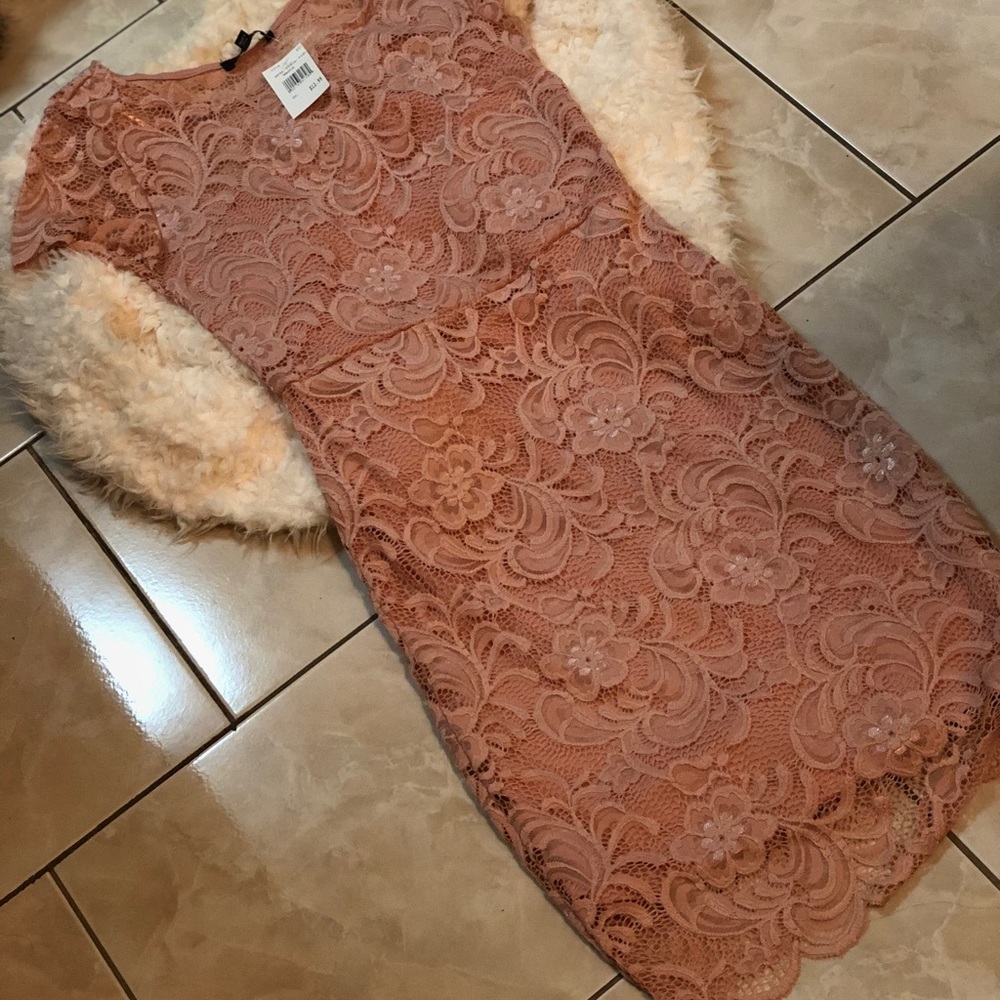Blush Laced/Crochet Midi Dress - Picture 12 of 12